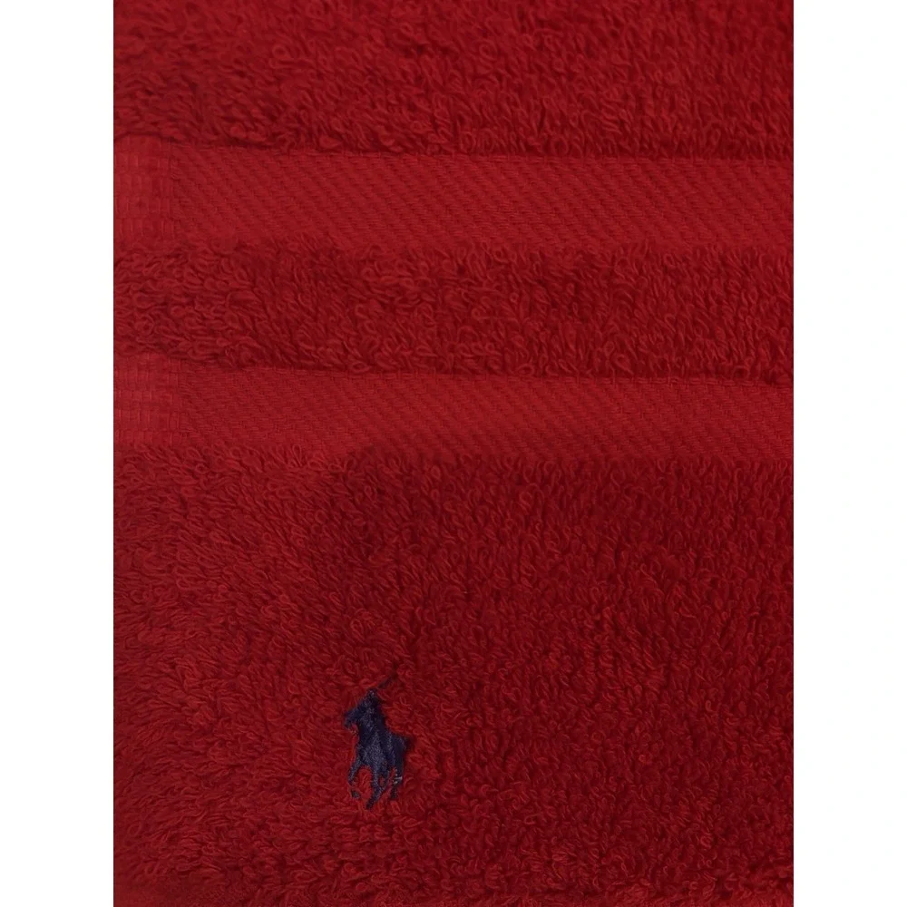 Ralph Lauren Polo Scarlet‎ Cotton Golf Towel Brass Grommet 16x29 Red, Pony